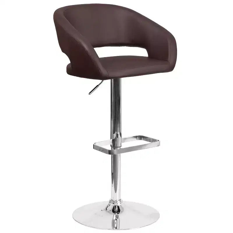 Tabouret de bar réglable en hauteur, en vinyle contemporain