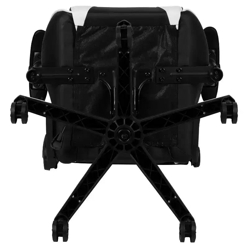 Chaise de jeu ergonomique avec dossier entièrement inclinable en cuir synthétique rouge