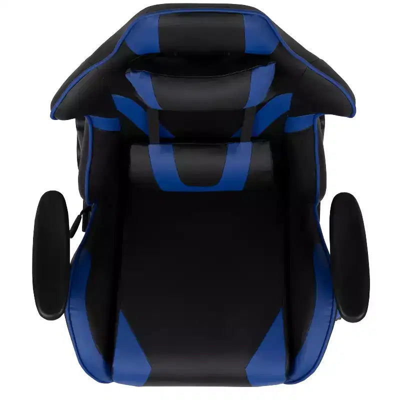 Chaise de jeu ergonomique avec dossier entièrement inclinable en cuir synthétique rouge