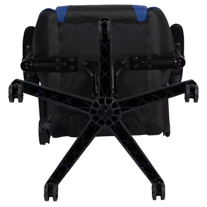Chaise de jeu ergonomique avec dossier entièrement inclinable en cuir synthétique rouge
