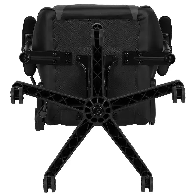 Chaise de jeu ergonomique avec dossier entièrement inclinable en cuir synthétique rouge
