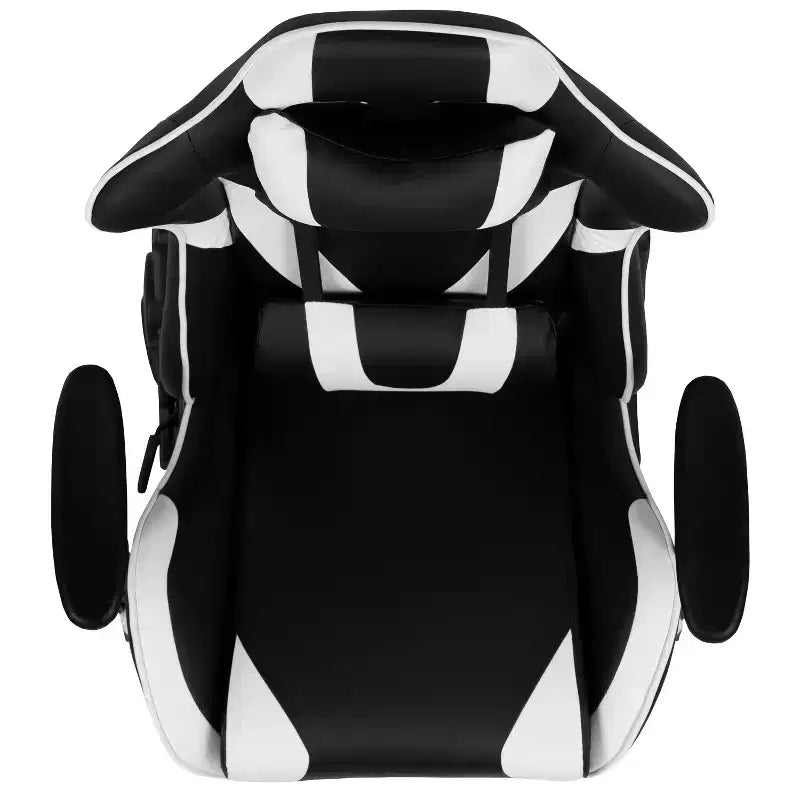 Chaise de jeu ergonomique avec dossier entièrement inclinable en cuir synthétique rouge