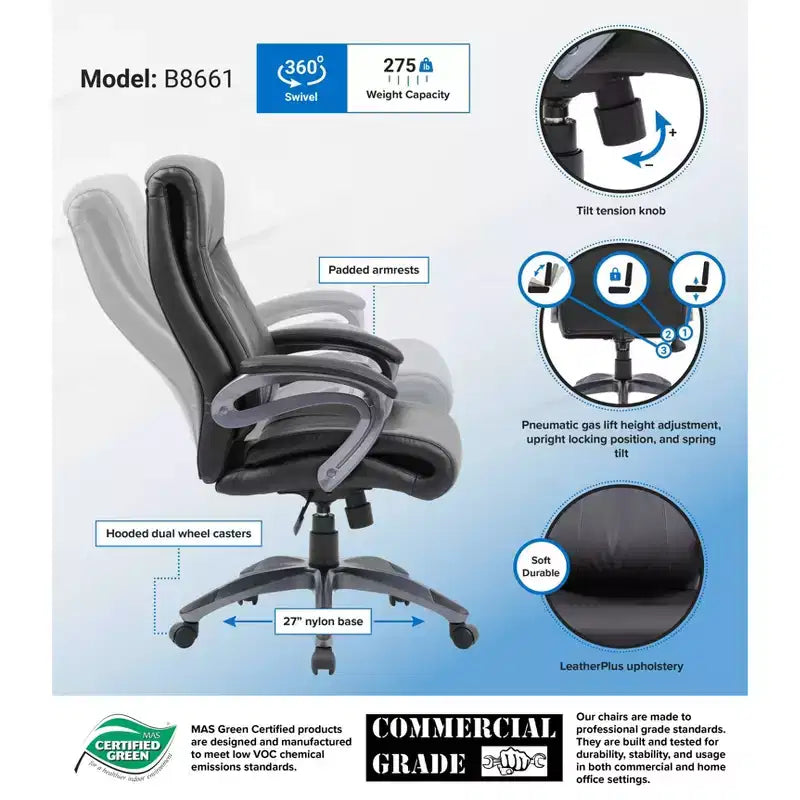 Fauteuil de bureau de direction double épaisseur