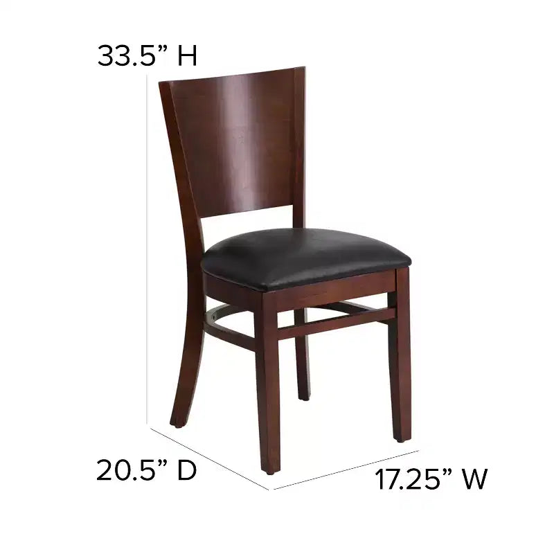 Chaise de salle à manger de restaurant en bois à dossier plein