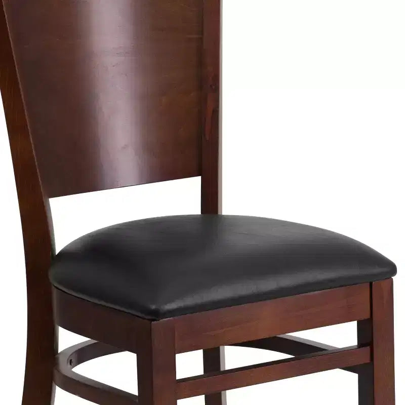 Chaise de salle à manger de restaurant en bois à dossier plein