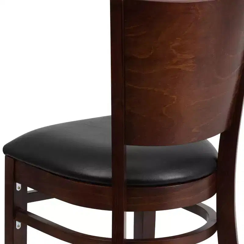 Chaise de salle à manger de restaurant en bois à dossier plein