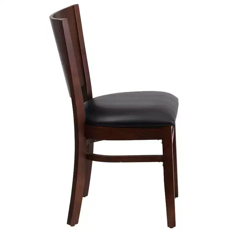 Chaise de salle à manger de restaurant en bois à dossier plein