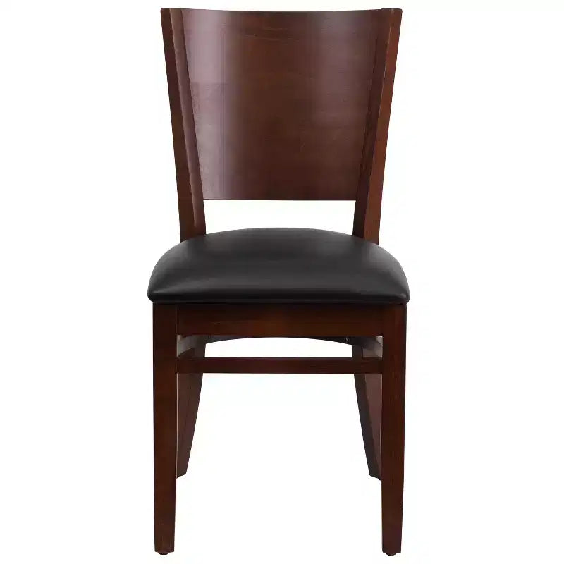 Chaise de salle à manger de restaurant en bois à dossier plein