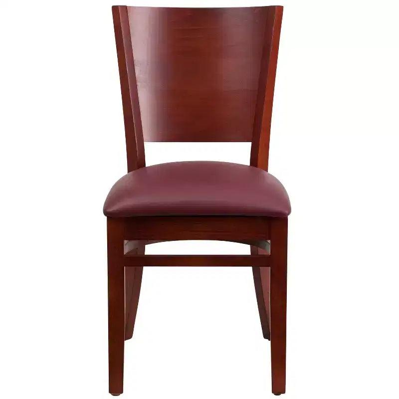 Chaise de salle à manger de restaurant en bois à dossier plein