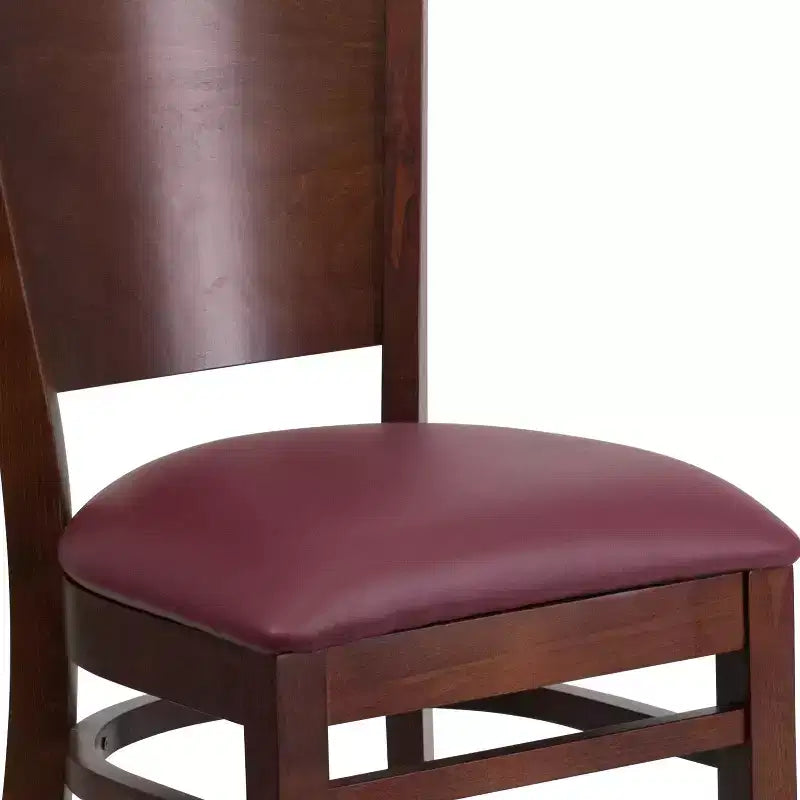 Chaise de salle à manger de restaurant en bois à dossier plein