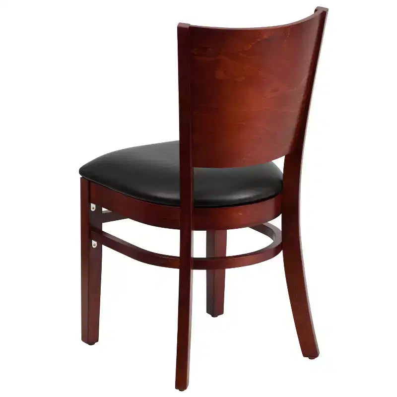 Chaise de salle à manger de restaurant en bois à dossier plein