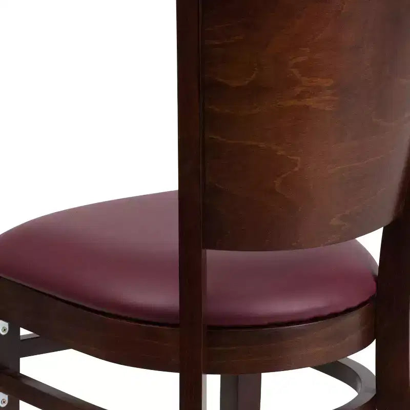 Chaise de salle à manger de restaurant en bois à dossier plein