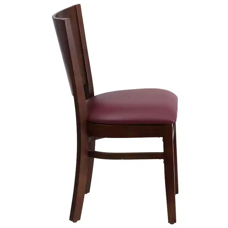Chaise de salle à manger de restaurant en bois à dossier plein