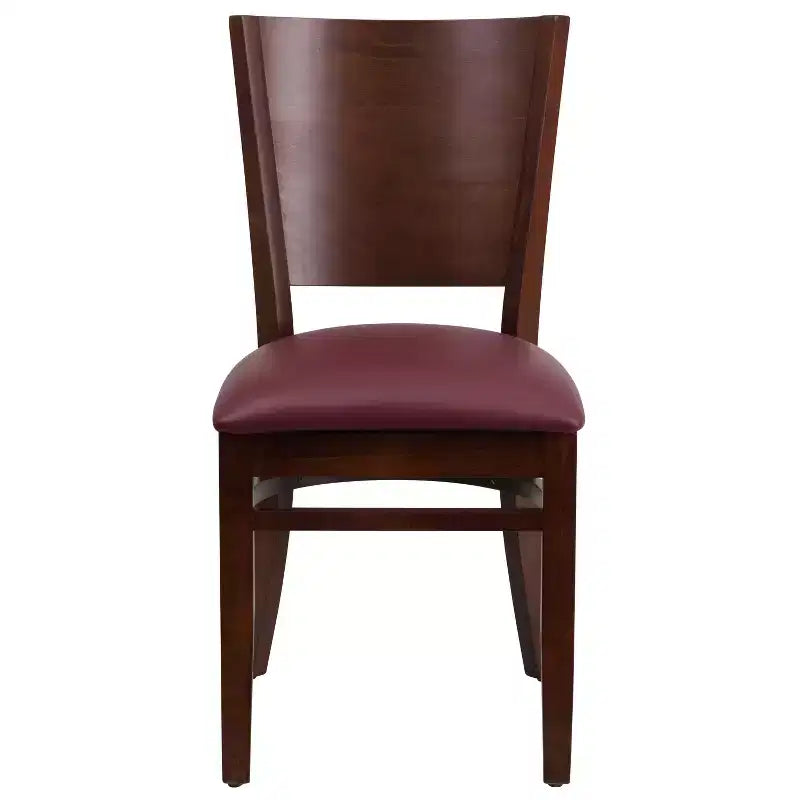 Chaise de salle à manger de restaurant en bois à dossier plein