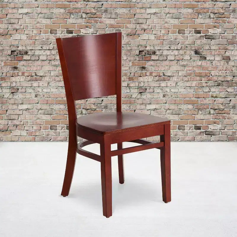 Chaise de salle à manger de restaurant en bois à dossier plein