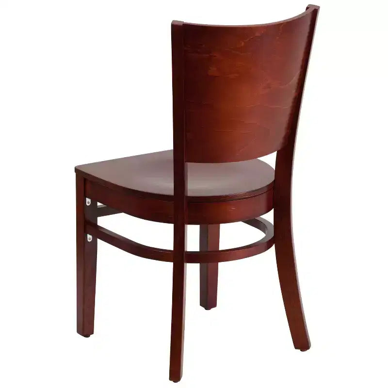 Chaise de salle à manger de restaurant en bois à dossier plein