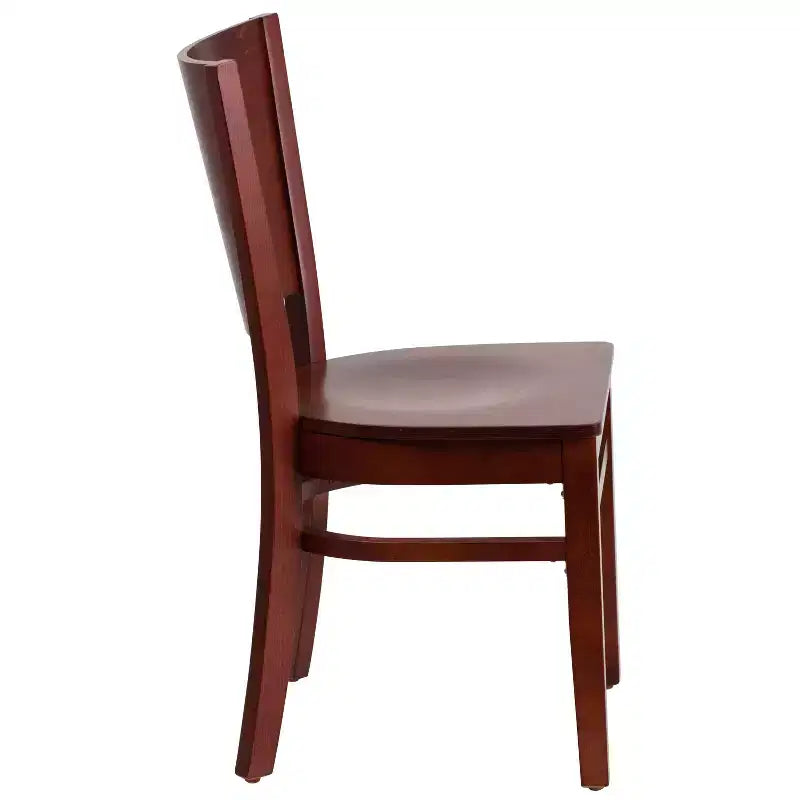 Chaise de salle à manger de restaurant en bois à dossier plein