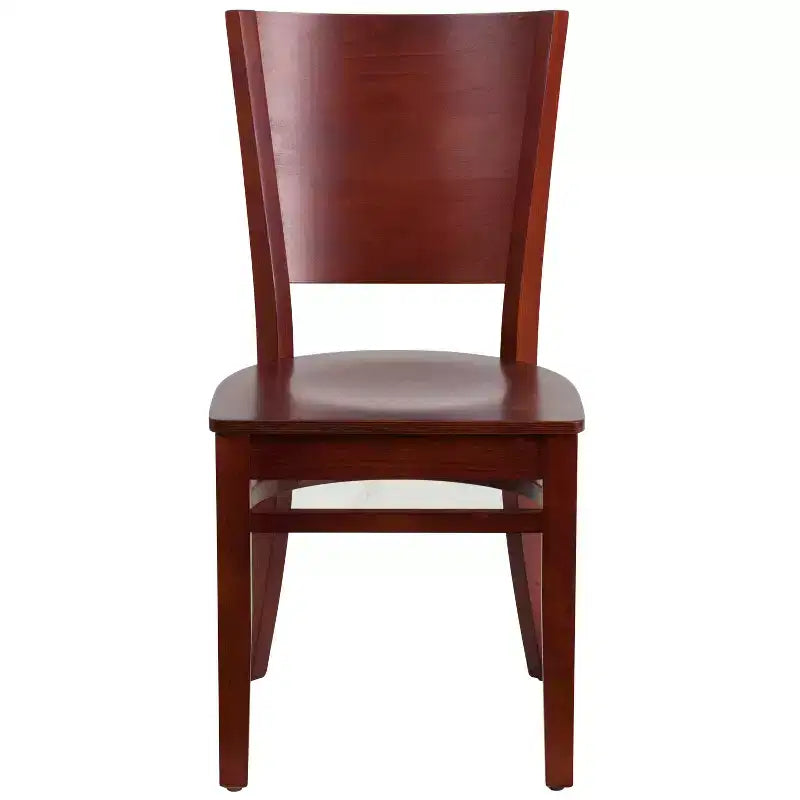 Chaise de salle à manger de restaurant en bois à dossier plein