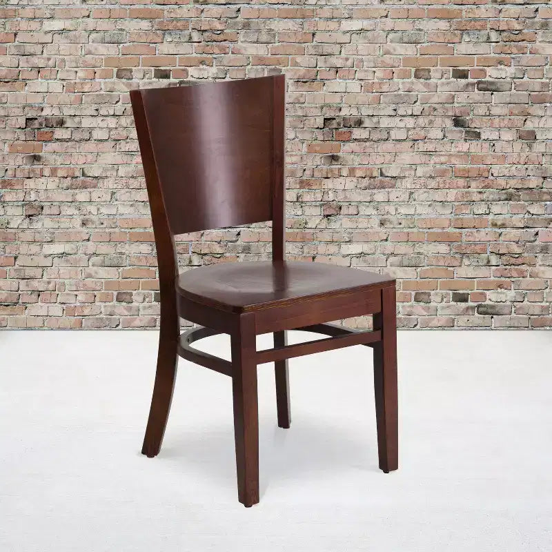 Chaise de salle à manger de restaurant en bois à dossier plein