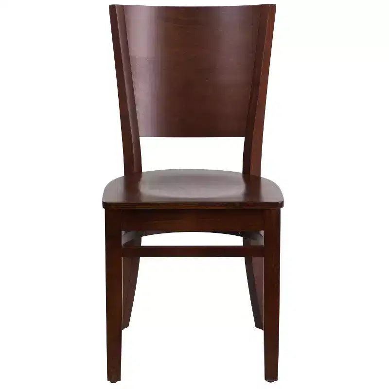 Chaise de salle à manger de restaurant en bois à dossier plein