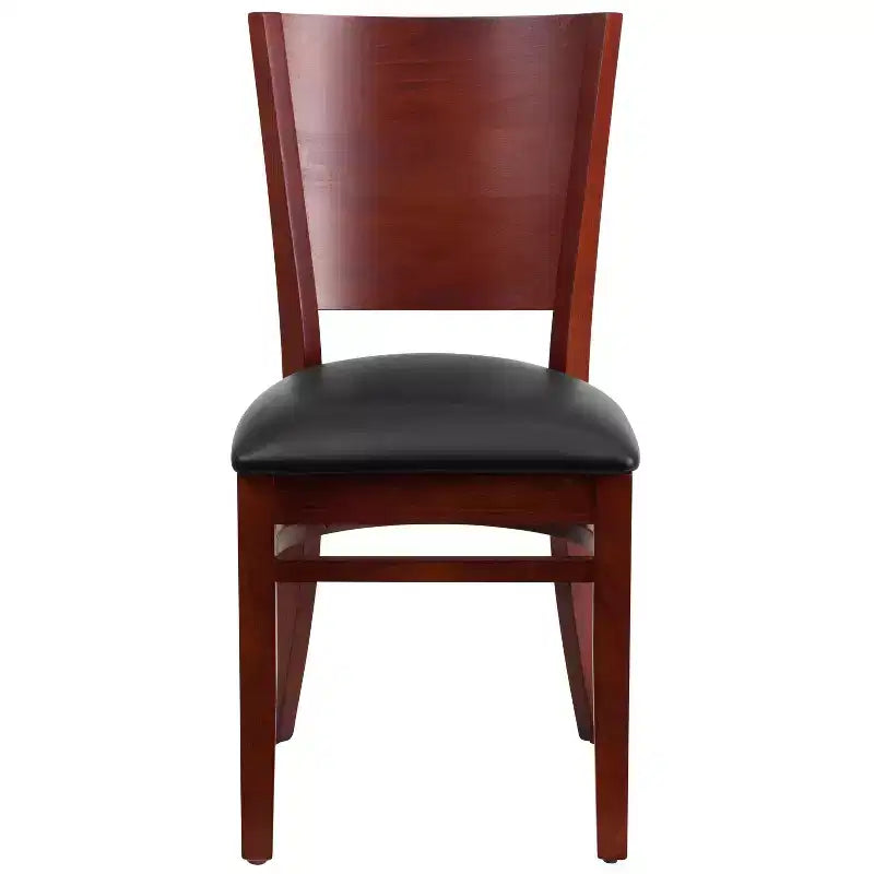 Chaise de salle à manger de restaurant en bois à dossier plein