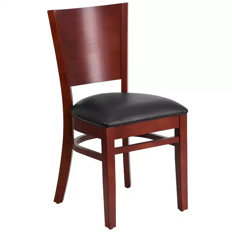 Chaise de salle à manger de restaurant en bois à dossier plein