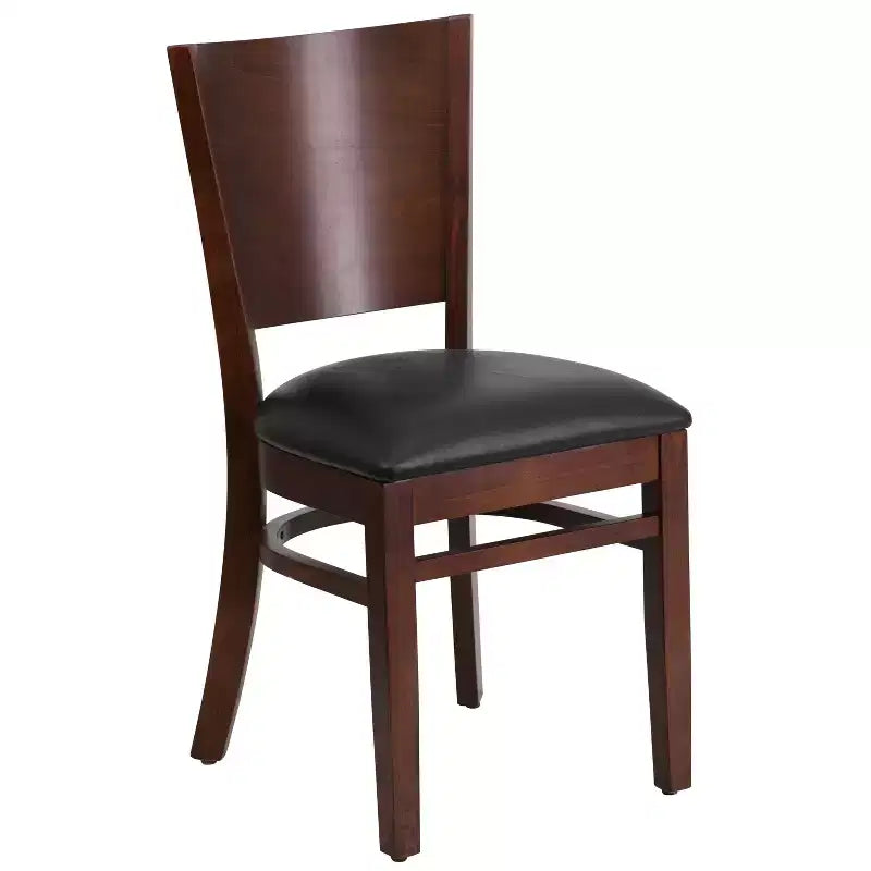 Chaise de salle à manger de restaurant en bois à dossier plein