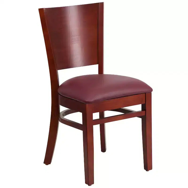 Chaise de salle à manger de restaurant en bois à dossier plein