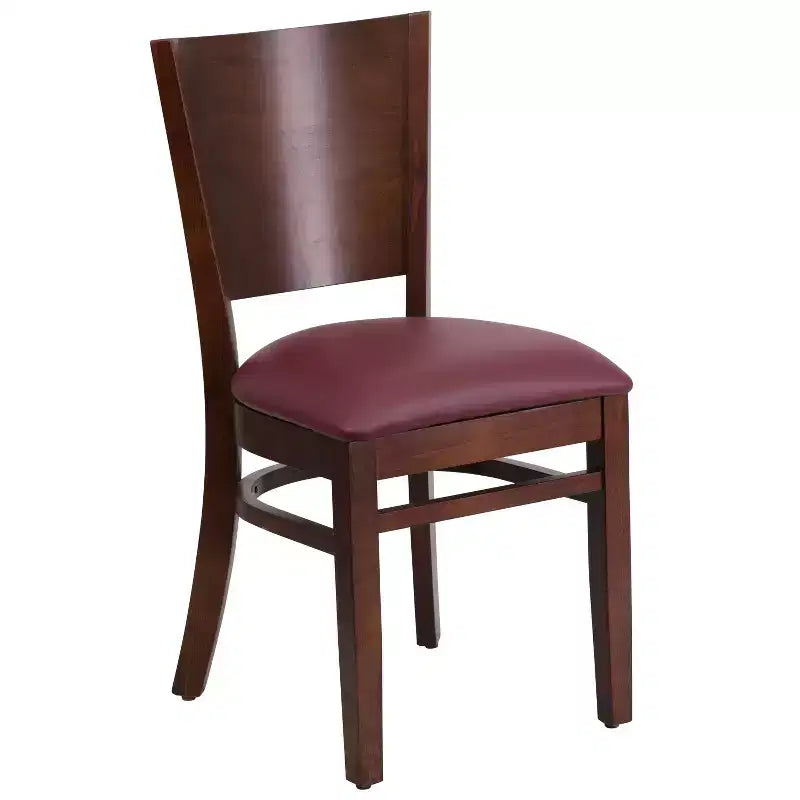 Chaise de salle à manger de restaurant en bois à dossier plein