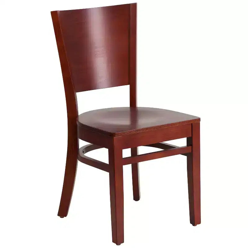 Chaise de salle à manger de restaurant en bois à dossier plein