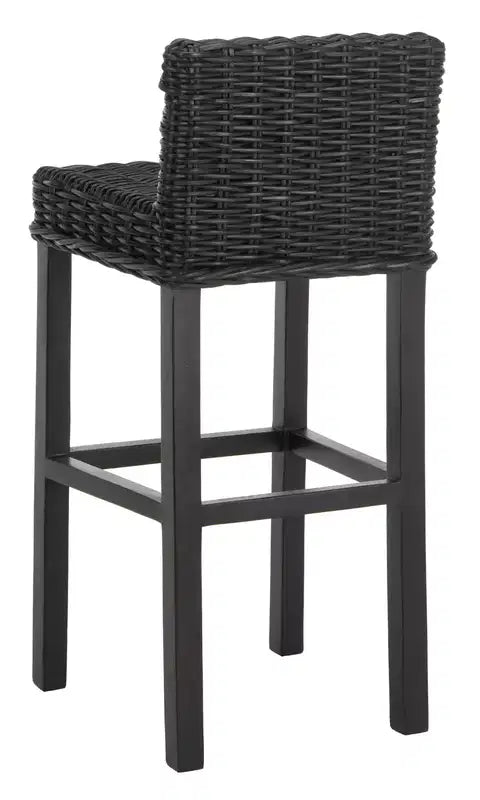 Tabouret de bar en bois et rotin