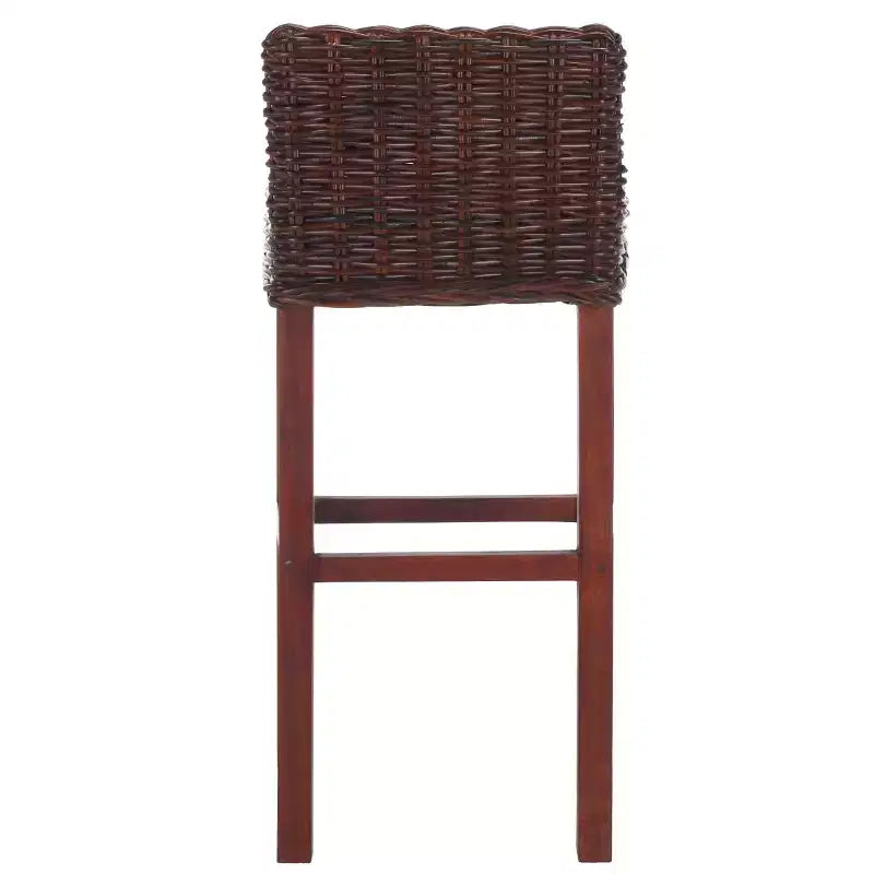 Tabouret de bar en bois et rotin