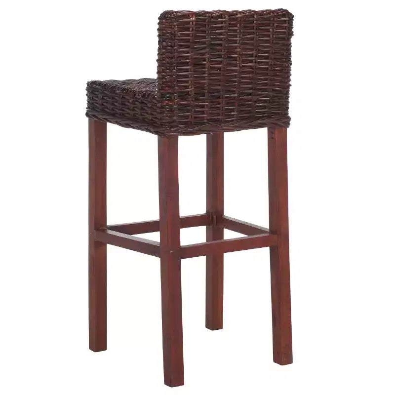 Tabouret de bar en bois et rotin