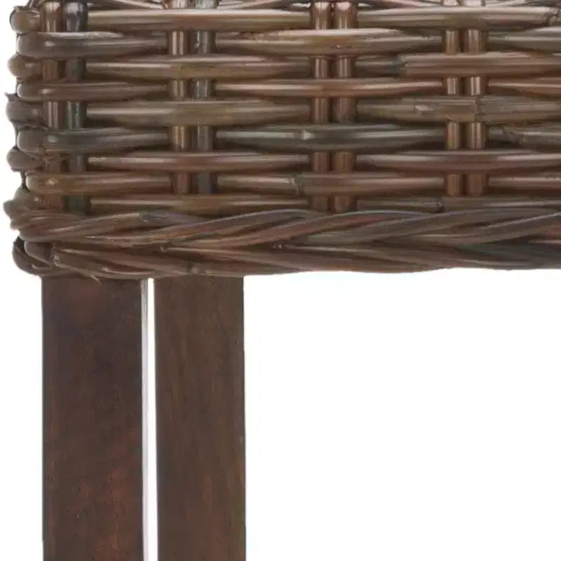 Tabouret de bar en bois et rotin