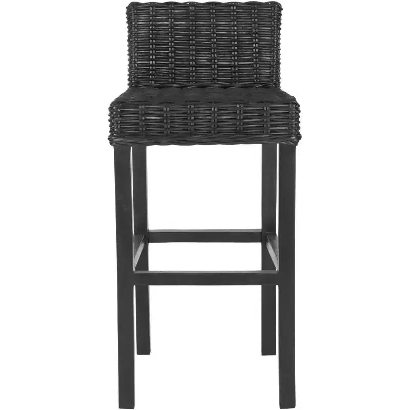 Tabouret de bar en bois et rotin