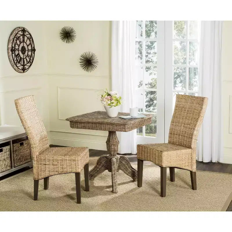 Chaise de salle à manger en osier de 19 po H (lot de 2)