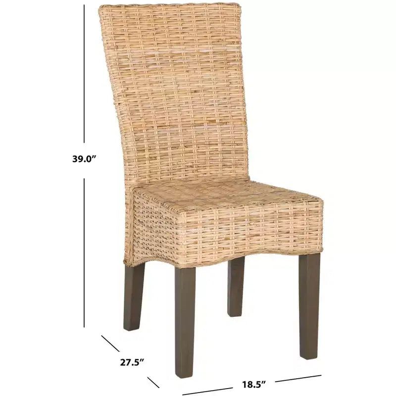 Chaise de salle à manger en osier de 19 po H (lot de 2)