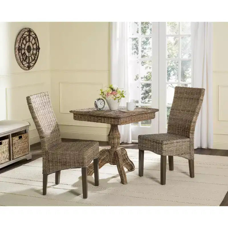 Chaise de salle à manger en osier de 19 po H (lot de 2)