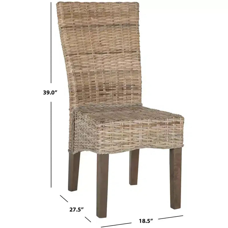 Chaise de salle à manger en osier de 19 po H (lot de 2)