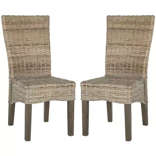 Ozias 19 H Wicker Dining Chair (Set of 2) - SEA8014 - Safavieh