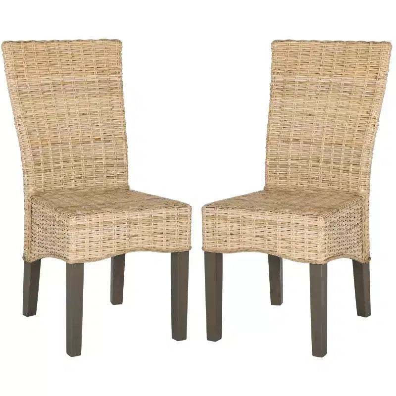 Chaise de salle à manger en osier de 19 po H (lot de 2)