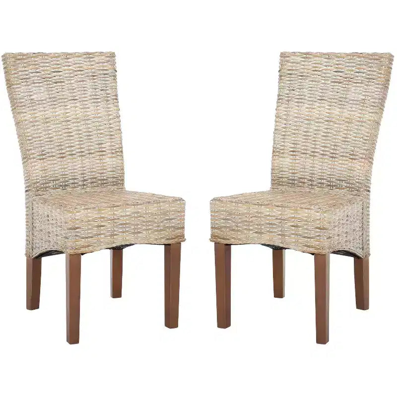 Chaise de salle à manger en osier de 19 po H (lot de 2)