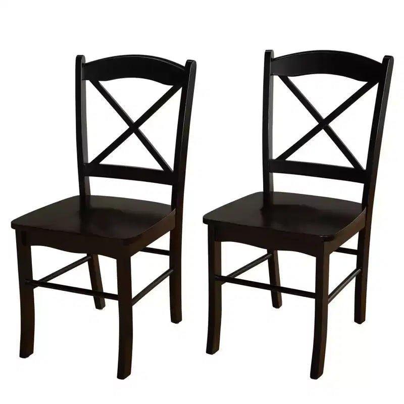 Buylateral Set of 2 Tiffany Farmhouse Cross Back Dining Chairs