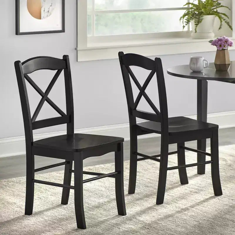 Chaises de salle à manger à dossier en croix de style ferme