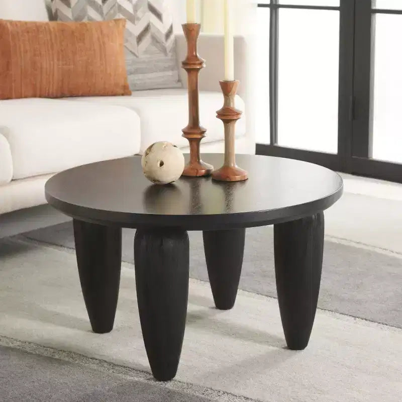 Table basse ronde noire