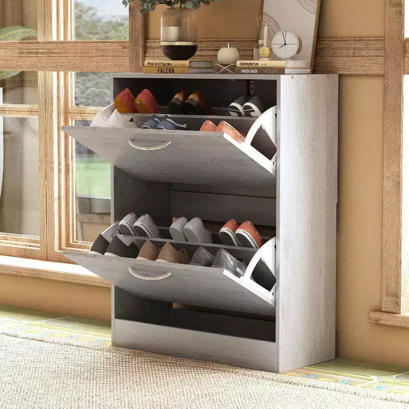 Meuble à chaussures d'entrée gris