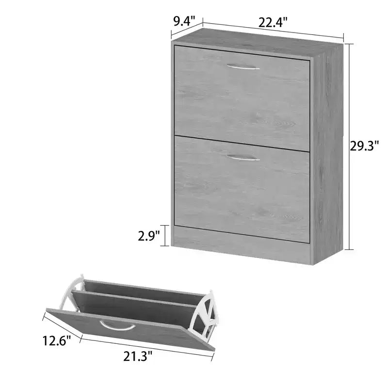 Meuble à chaussures d'entrée gris