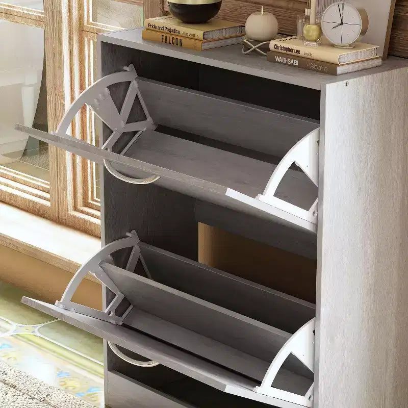 Meuble à chaussures d'entrée gris