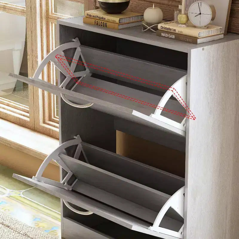 Meuble à chaussures d'entrée gris