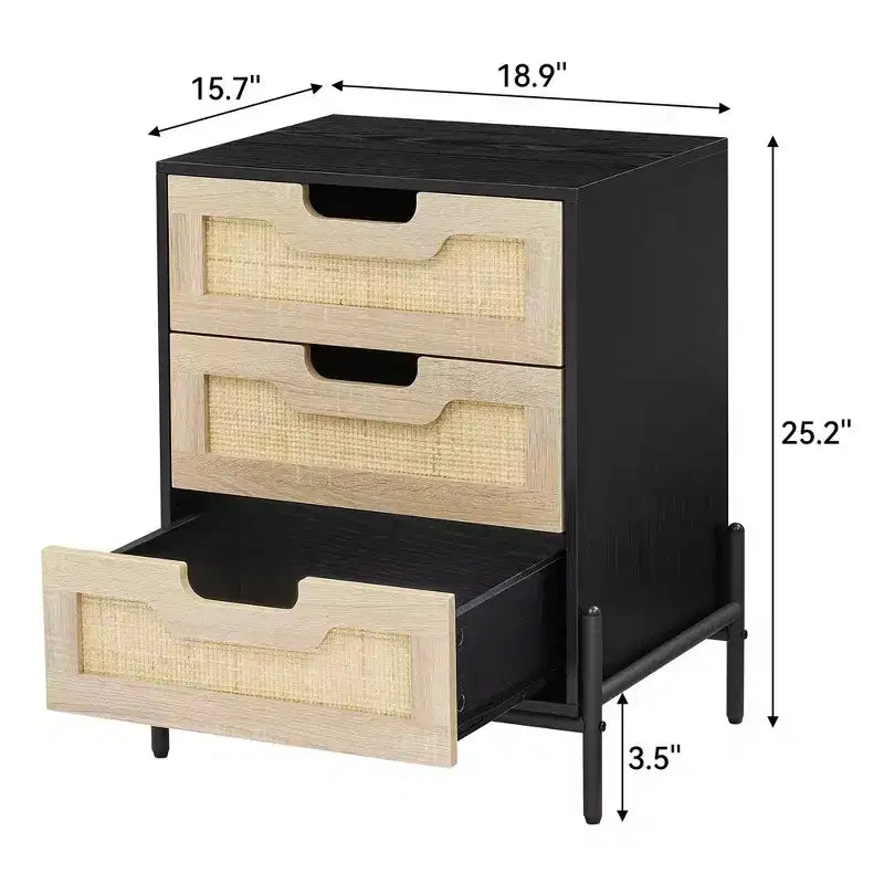 Table de chevet en rotin
